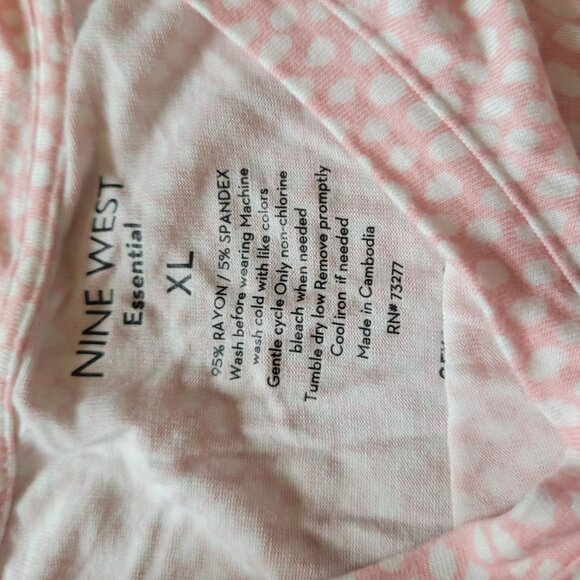 Nine West Essential Womens Loose Fit Tops - Polka Dot  - Rayon/Spandex - Size xL - Picture 4 of 4